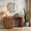 Strio Solid Wood Study Table in Amber Walnut Finish