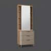 Asa Dressing Table with Sliding Mirror in Grey