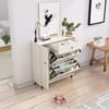 Hexa Red Engineered Wood Shoe Rack in Frosty White Colour