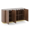 Dorian Engineered Wood Sideboard With Ceramic Top In Walnut High Gloss Finish
