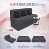 Sleep Spa Foldable 3 Seater Double Foam Fold Out Sofa Cum Bed in Dark Grey Colour