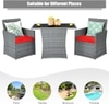 Carry Bird Wicker Patio Furniture Outdoor Balcony Chairs In Grey And Red Colour