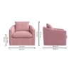 Oxford Boucle Fabric Lounge Chair in Pink Colour