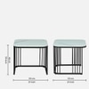 Furnamet Square Metal Nesting Coffee Table Set Black Finish White Porcelain Top Set Of 2