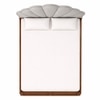 Pankhuri Solid Wood Queen Size Upholstered Bed With Hydraulic Storage (Provincial Teak Finish, Grey Colour)
