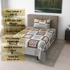 Una Multicolor Geometric 290 TC Cotton Flat Single Size Bedsheet with 1 Pillow Cover – Threads