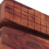 Cnc Solid Wood Bedside Table in Teak Finish