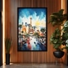 The Castle Decor European Canal Street Wall Painting Framed Artwork 20x30 Inch