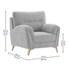 Osbert Velvet 1 Seater sofa in Grey color