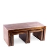 Kassel Sheesham Wood 2 Seater Coffee Table Set In Teak Finish