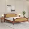 Malacca Solid Wood King Size Non Storage Bed In Honey Oak Finish 72x78 inch