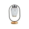 Devansh Multicolor Glass Wooden & Iron  Table Lamp -17 Inch Height  -Mnki