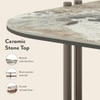 Paloma Rectangular Marble Coffee Table in Saturn Spanish Ceramic Finish