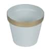 Pot Planter Set Of 5 In White And Gold Colour