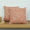 Blooming Florals Set Of 2 Cushion Cover With Rust Colour