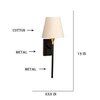Devansh Metal Electric Wall Light in Black Colour with Off-white Shade Count of 1 Light