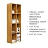 Hexa Engineered Wood Bookshelf Multipurpose Storage Rack in Giant Wood Colour