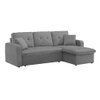 William Solid Wood Sofa cum Bed in Dark Grey