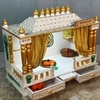 D'Dass White Sheesham and Mdf Wooden Temple For Pooja In Home and Office
