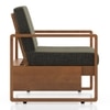 Moreno 3 Seater Solid Wood Sofa in Amber Walnut Finish and Juniper Green Fabric