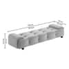 Melon Velvet 5 Feet Ottoman Bench in Grey  Color