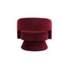 Aracell Swivel Solid Wood Round Chair in Maroon Colour