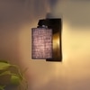 Devansh Solid Wood Electric Wall Light in Brown Colour with Blue Shade Count of 1 Light