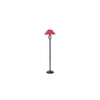 Orion Red Fabric Floor Lamp with Black Iron Base
