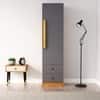 Hexa Red Wooden 1 Door Wardrobe with 2 Drawers and Hanging Space in Giant Wood and Slate Grey Colour