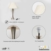 Tico Chrome Metal Table Lamp With Off White Linen Shade
