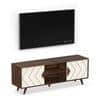 Wilbrome Mini Engineering Wood Floor Standing Tv Entertainment In Brown Maple & White Finish