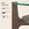 Cayman Round Glasstop Coffee Table with Storage in Danish Walnut Finish
