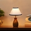 Devansh Multicolor Cotton Table Lamp With  Wood Natural Base (10X12.5 Inches)-31