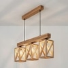 Symmetric Beige Solid Wood Cluster Hanging Light
