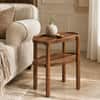 Pearl Sheesham Wood Side Table in Rustic Teak Finish