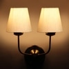 Devansh Metal Electric Wall Light in Gold Colour with off-white Shade Count of 2 Lights