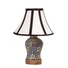 Devansh Multi Cotton Shade Lamp With Wood & Mosaic Glass Base For Decoration/Office/Home/Gifting/Study For Decoration/Office/Home/Gifting/Study