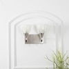 Minimal 2 Light Metal Nickel Finish Wall Light With Frosted White Glass