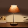 Devansh Grey Cotton Table Lamp With  Natural  Wood Base  & Steel Pipe (10X16.25 Inches)-32