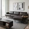 Scandinavian Dextra Three Seater L Shape Sofa Matte Black Finish