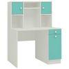 Minerva Kids Study Desk with Drawer Cabinets and Built in Bookshelf in Misty Turquoise Colour