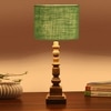 Devansh Green Jute  Table Lamp With  Wood Natural Base (7X7X21.25 Inches)-17