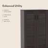 Bennis 25 Pair Shoe Rack in Dark Walnut Finish