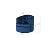 Marius Swivel Solid Wood Round Chair in Navy Blue Colour