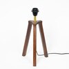 Griffith hand crafted Solid wood walnut finish Tripod Table Lamp White & Black Cotton Shade