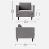 Tharoli Velvet 1 Seater Sofa in Grey Colour