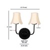 Devansh Dual Black Wallmounted Lamp With Cotton Off-White Shade