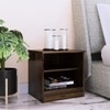 Takeo Engineered Wood Bedside Table In Walnut Finish