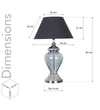 Syracuse Blue Glass Table Lamp With Black Cotton Shade