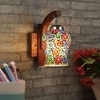 Devansh Solid Wood Electric Wall Light in Brown Colour with Multi Shade Count of 1 Light